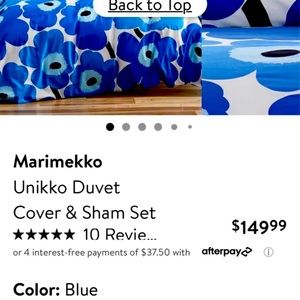 Marimekko duvet cover & shams queen sz from Nordstrom washed once never used.